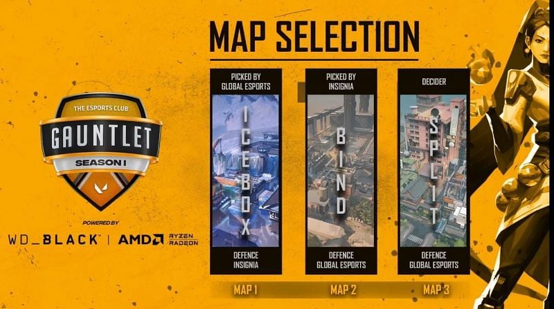 Global Esports vs Team Insignia Selected Maps (Image via YouTube/The Esports Club)